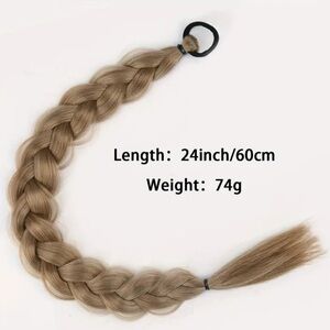 NEW Blond Braided Long Ponytail Extensions Synthetic